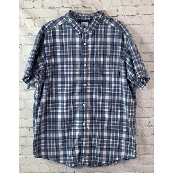 Columbia Men’s XL Blue Plaid S/S Button Up Shirt - Thumbnail 12