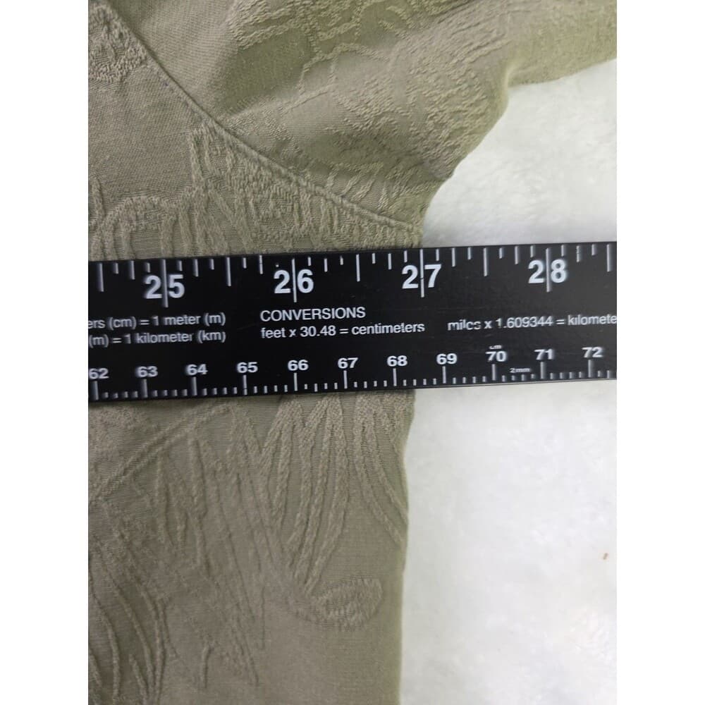 Caribbean Joe Men's XLT Silk Blend Olive Green Palm Short Sleeve Shirt - Thumbnail 6