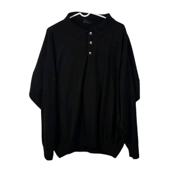 Vintage Bergati Men's‎ Large Cable Knit Black Sweater RN# 87932 - Thumbnail 8