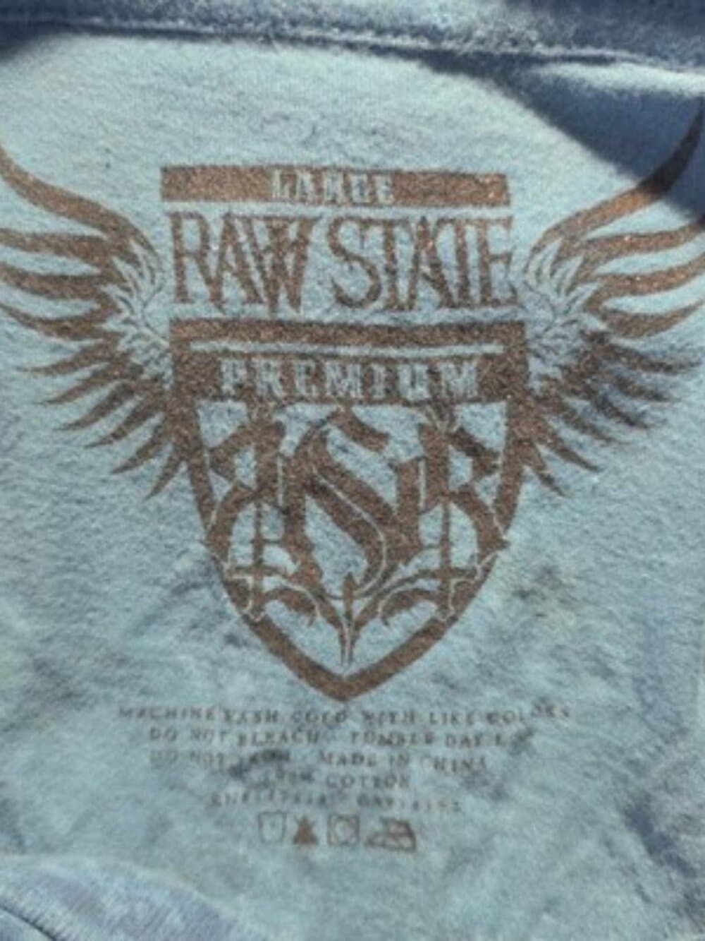 Y2K Raw State Men's Large Blue "Redemption" Grunge Punk Shirt - Thumbnail 6