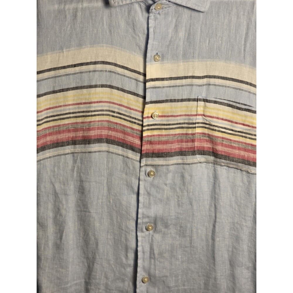Daniel Cremieux Mens XL Long‎ Sleeve Linen Stripe Shirt