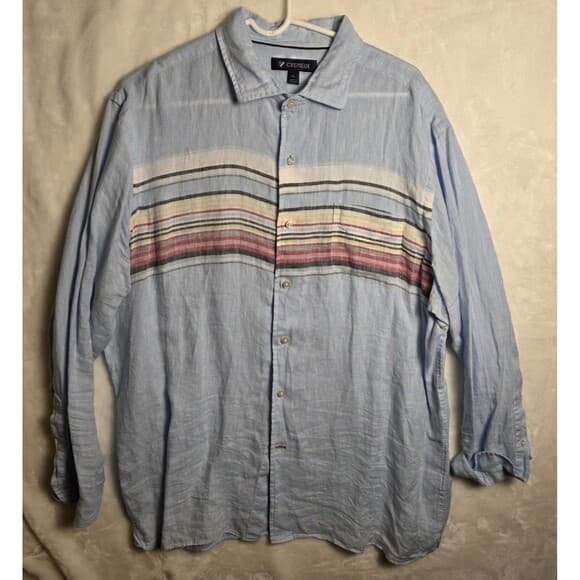 Daniel Cremieux Mens XL Long‎ Sleeve Linen Stripe Shirt - Thumbnail 8