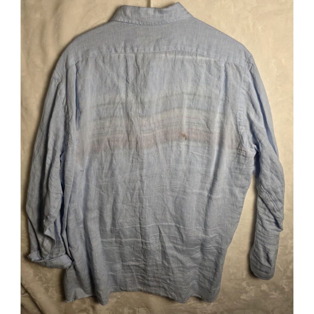 Daniel Cremieux Mens XL Long‎ Sleeve Linen Stripe Shirt - Thumbnail 4