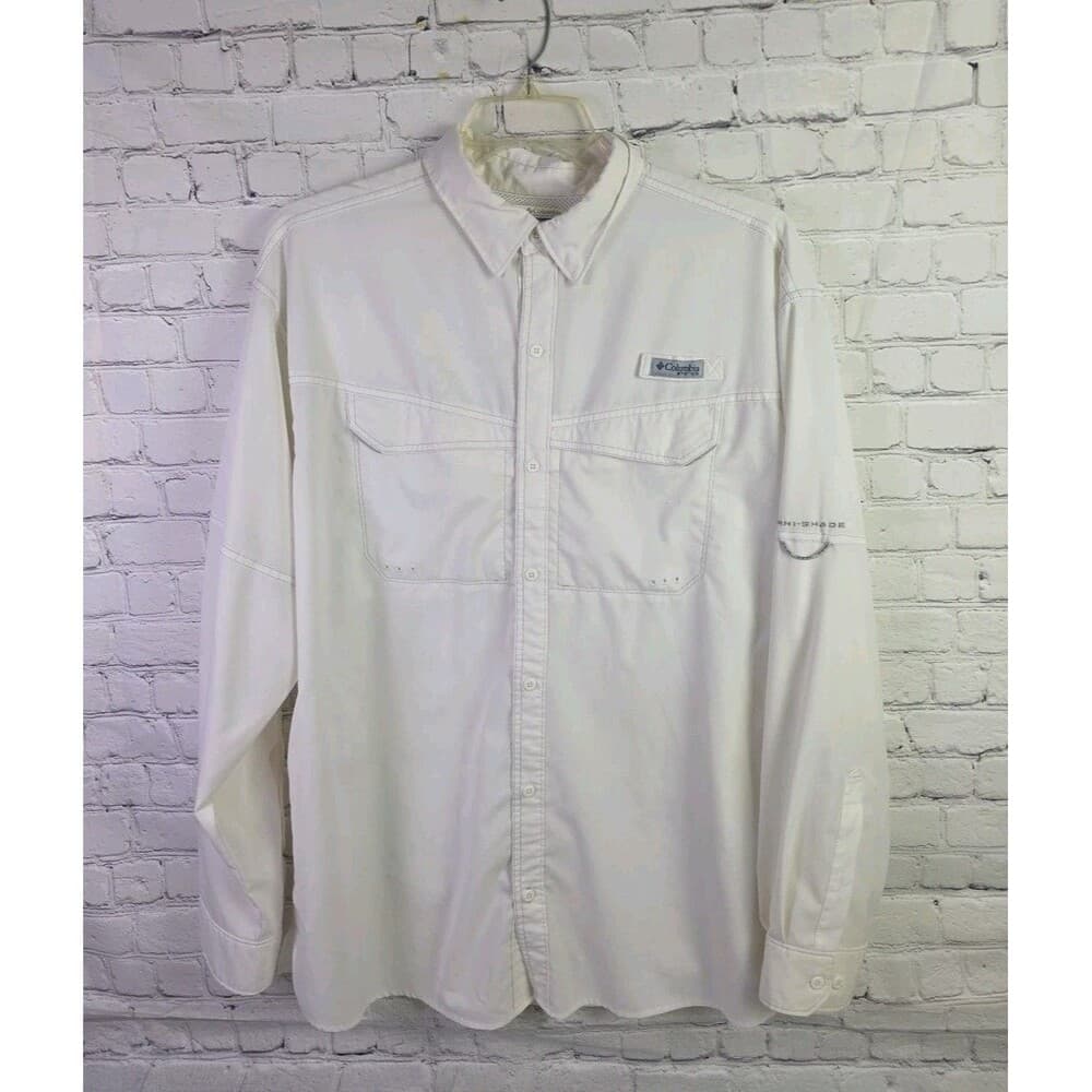 Columbia Men's XL White PFG Omni Shield Long Sleeve Fishing Shirt - Thumbnail 11