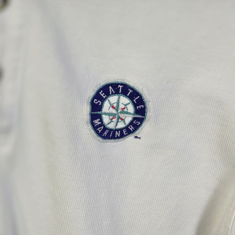 MLB Antigua Mens Medium White Seattle Mariners Baseball‎ Polo Shirt