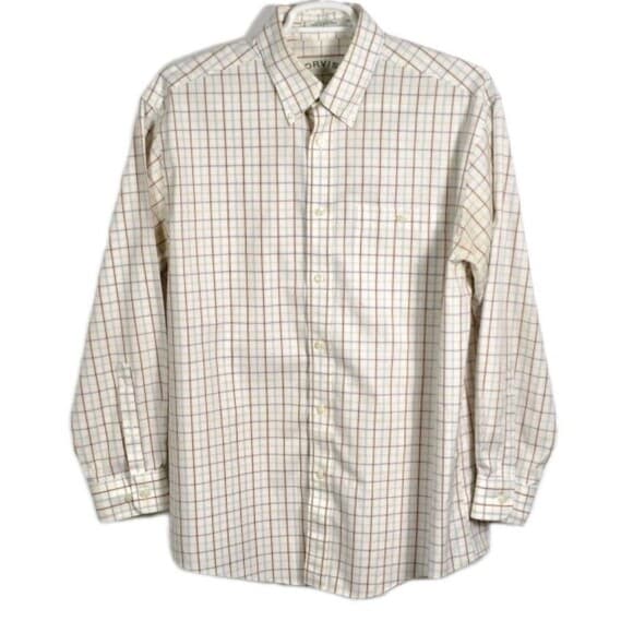 Orvis Mens Large Multicolor Windowpane Long Sleeve Button Up Shirt - Thumbnail 8