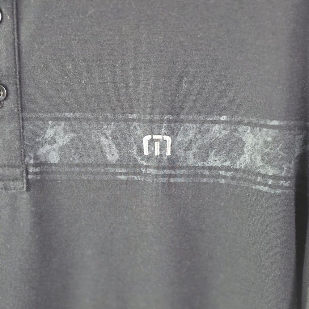 Travis Mathew Men's XL Black Tropical Short Sleeve Polo Shirt