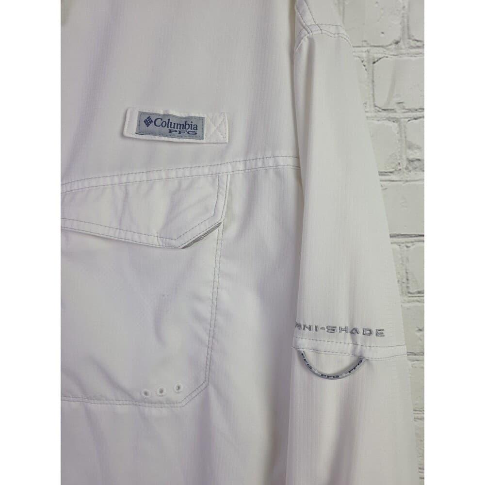 Columbia Men's XL White PFG Omni Shield Long Sleeve Fishing Shirt - Thumbnail 2
