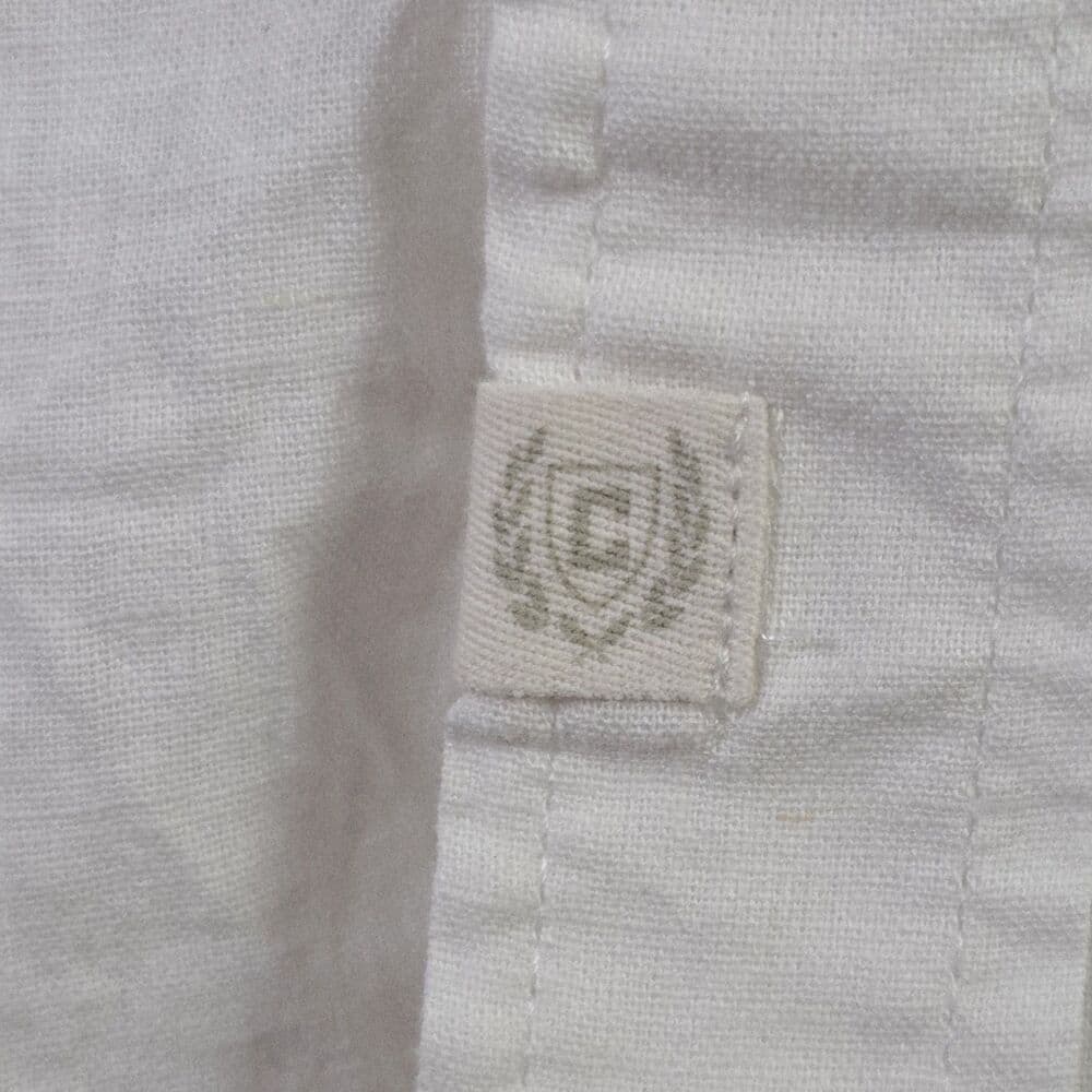 Chaps Coastland Wash Men's Large White Linen Short Sleeve Shirt - Thumbnail 3