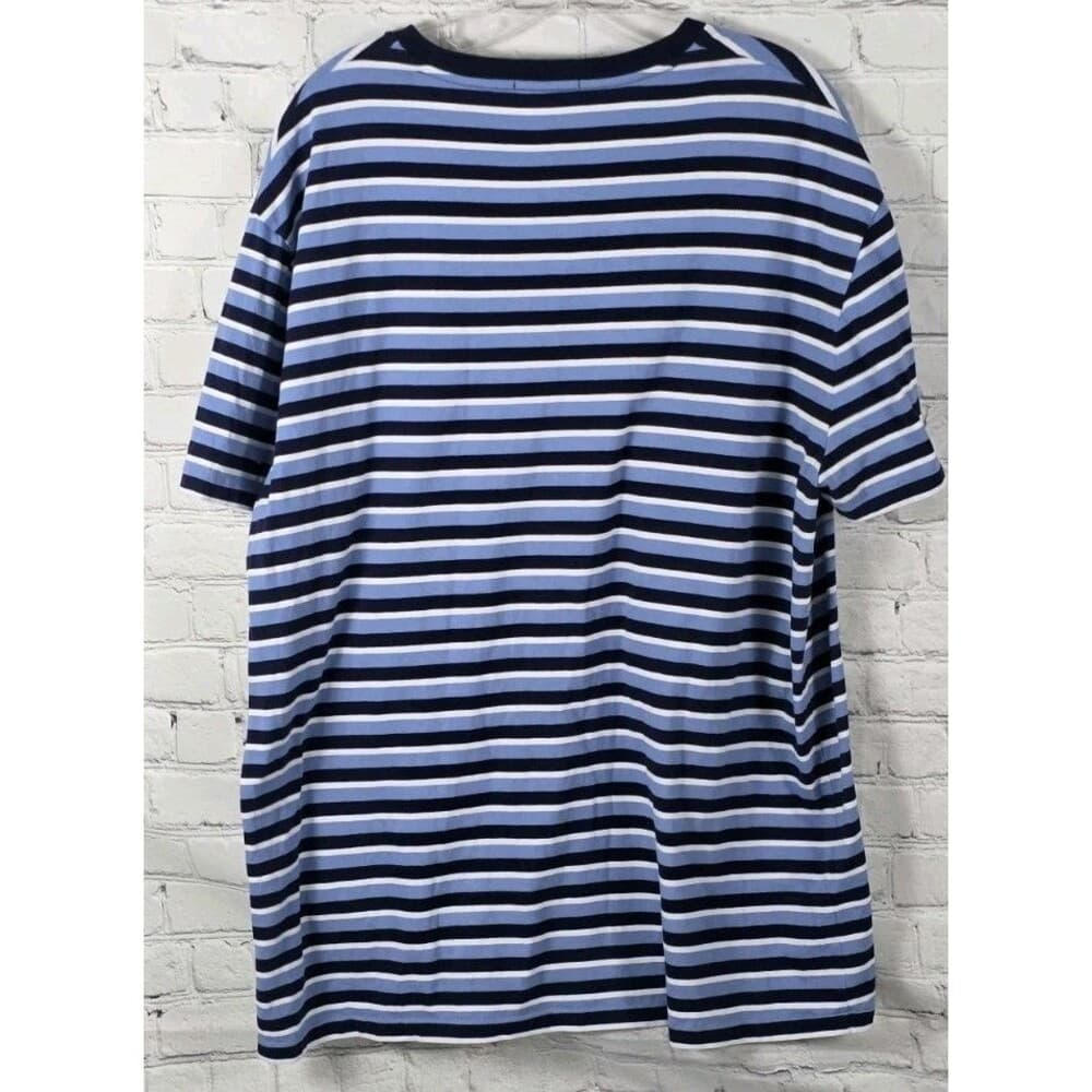 Polo Ralph Lauren Men's XL Classic Fit Blue Striped S/S T-Shirt - Thumbnail 6