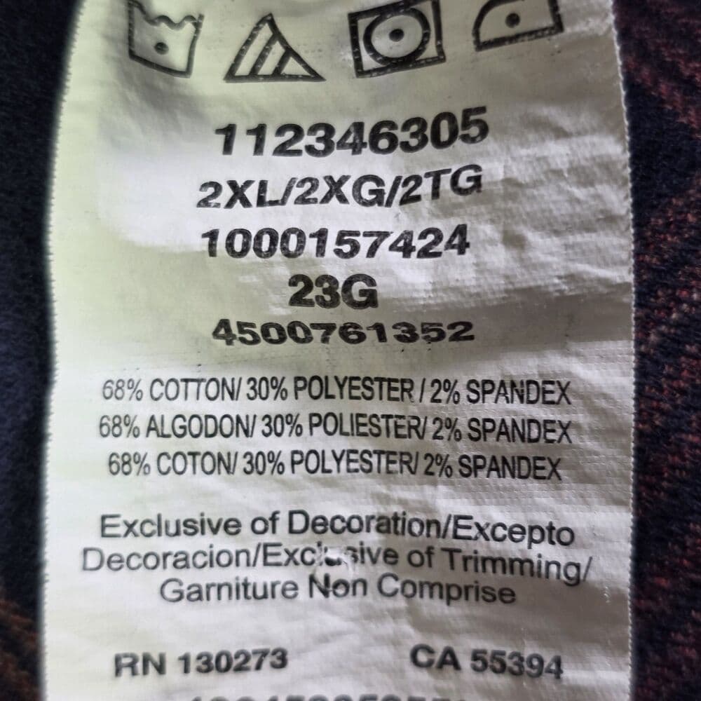 Wrangler‎ Men's XXL Plaid Long Sleeve Button Up Shirt * Flawed* - Thumbnail 6