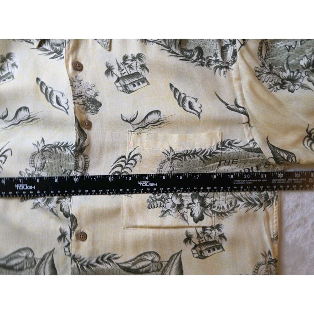 Caribbean Shirt Mens Medium Short Sleeve Casual Hawaiian Tropical Linen - Thumbnail 6