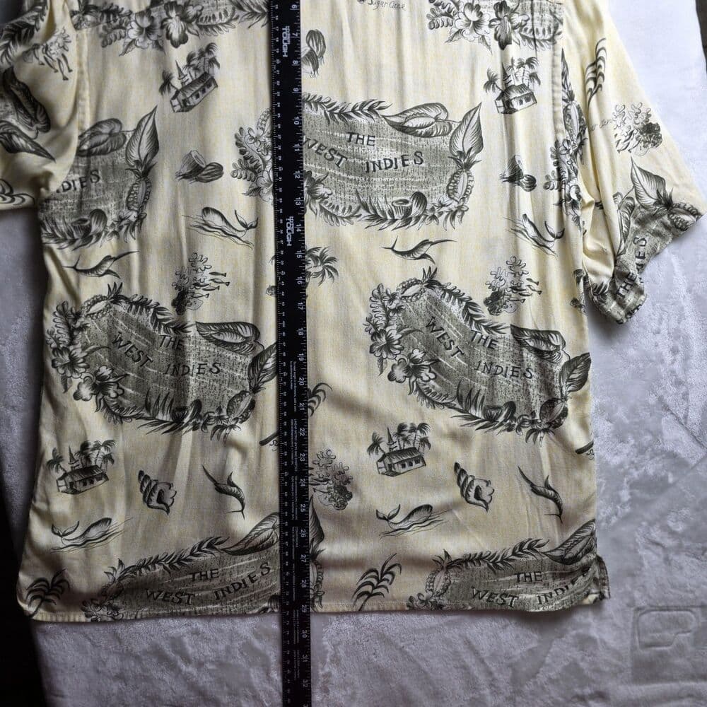 Caribbean Shirt Mens Medium Short Sleeve Casual Hawaiian Tropical Linen - Thumbnail 10
