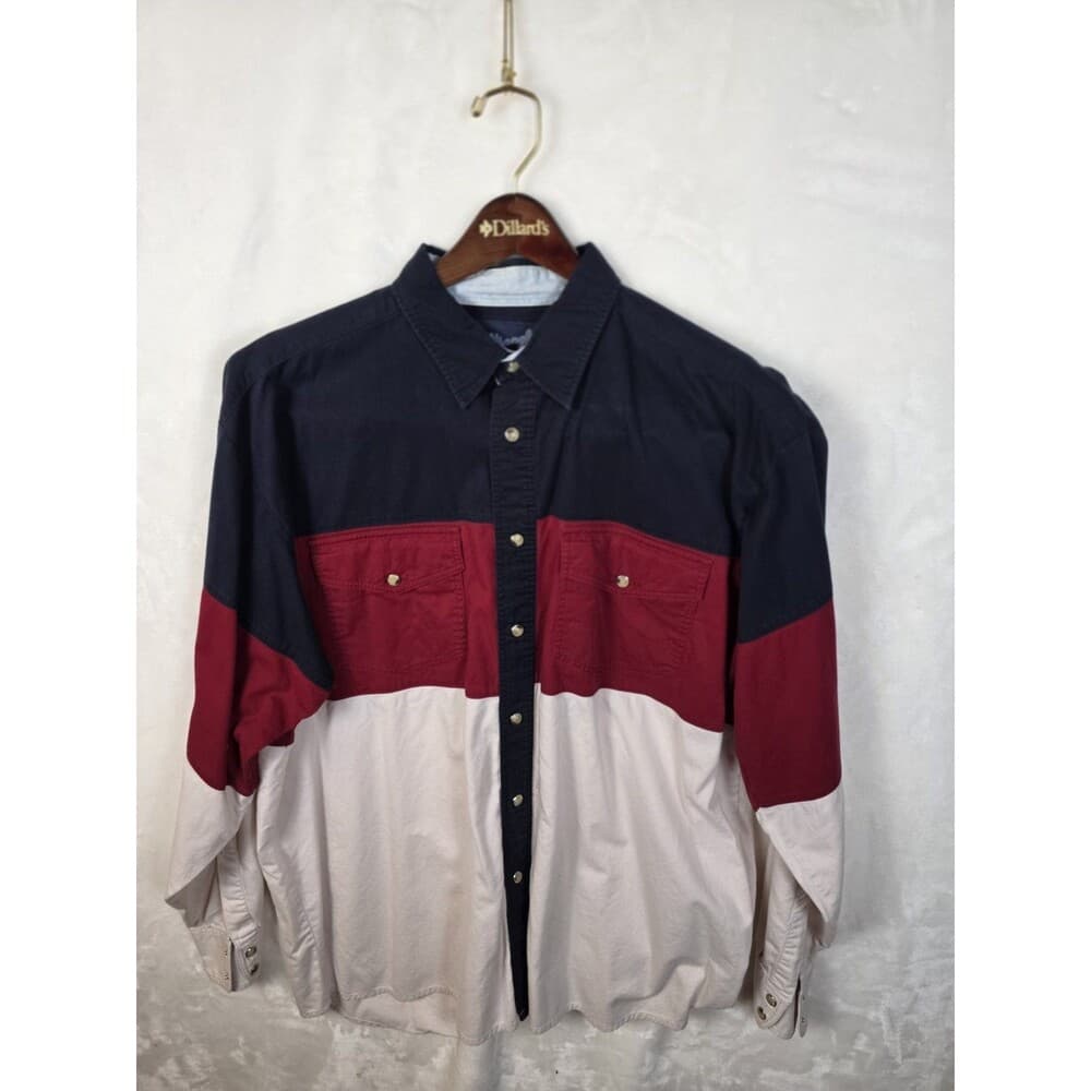 Vintage‎ Wrangler Men's Large Pearl Snap Long Sleeve Shirt - Thumbnail 6