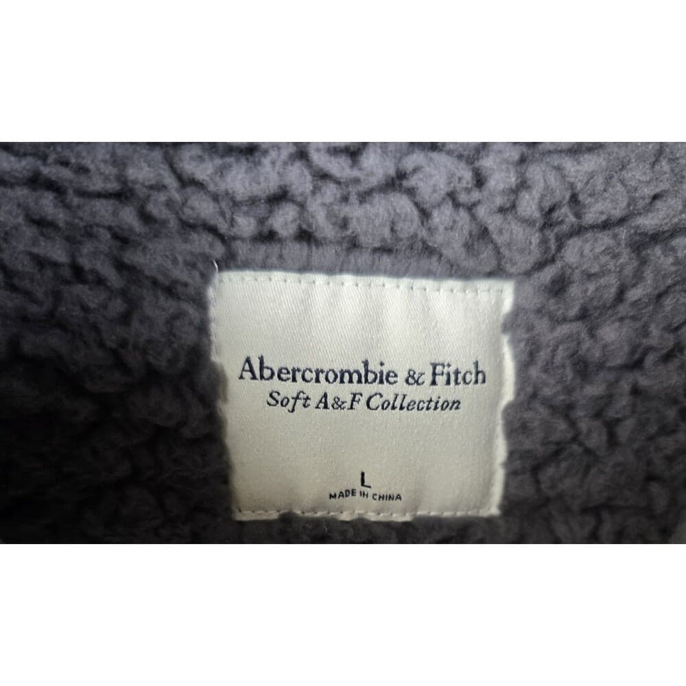 Abercrombie Sherpa Jacket Womens Large Soft Gray Quarter Zip Pullover RN 75654 - Thumbnail 2