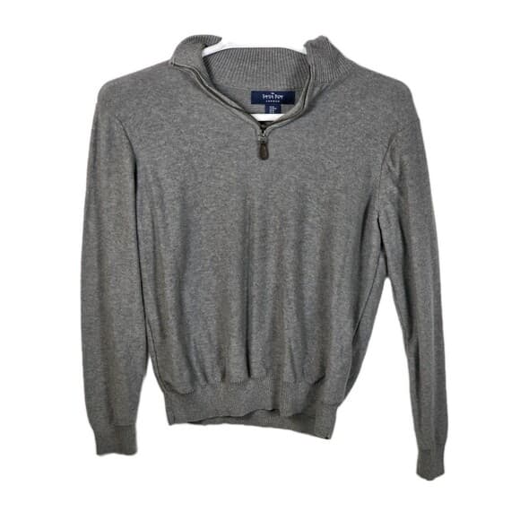 Saville Row London Men's Medium Grey 1/4‎ Zip Pullover - Thumbnail 6
