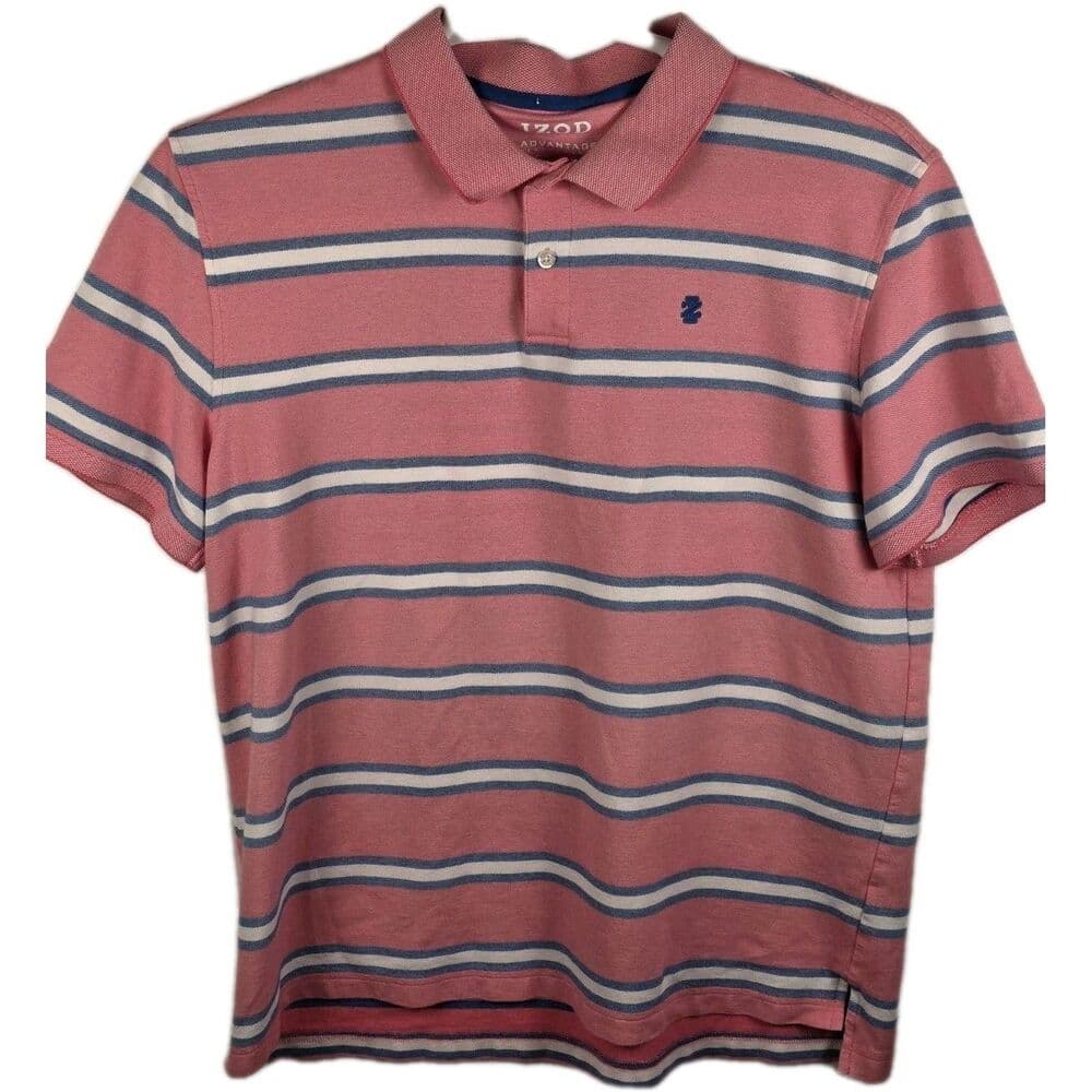 IZOD Mens XL Pink‎ Advantage Performance Short Sleeve Shirt - Thumbnail 8