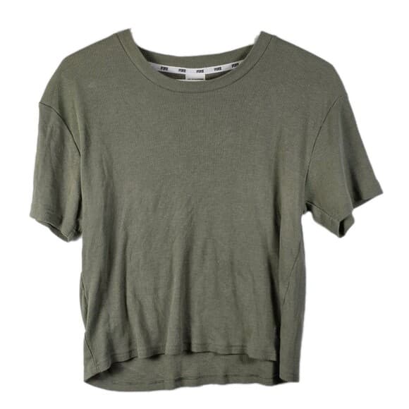 Pink Victoria’s Secret‎ Women's Medium Green Short T-Shirt - Thumbnail 7