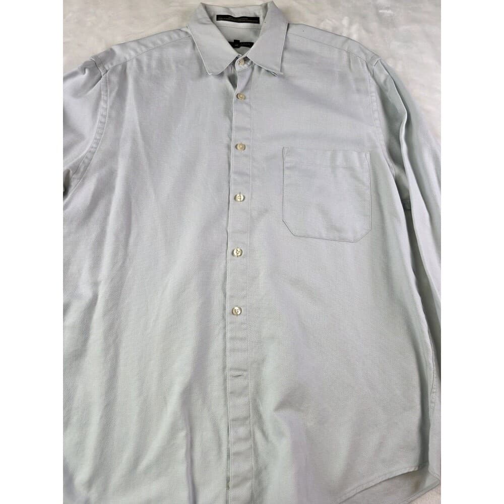 Donna Karan Signature Men's Long Sleeve‎ Cream Dress Shirt Size 16.5 34/35 - Thumbnail 2