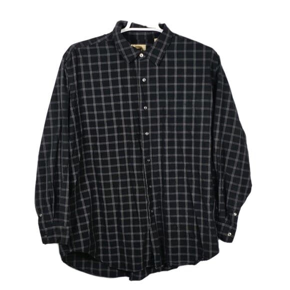 Pusser's West Indies Men's XL Windowpane Silk And Cotton Long‎ Sleeve Shirt - Thumbnail 9