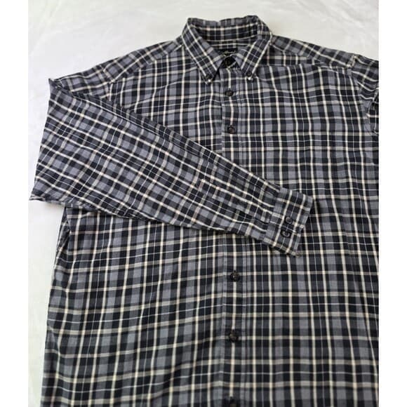 Eddie Bauer Button Up‎ Flannel Shirt Men's Large Long Sleeve Button Up Shirt - Thumbnail 6