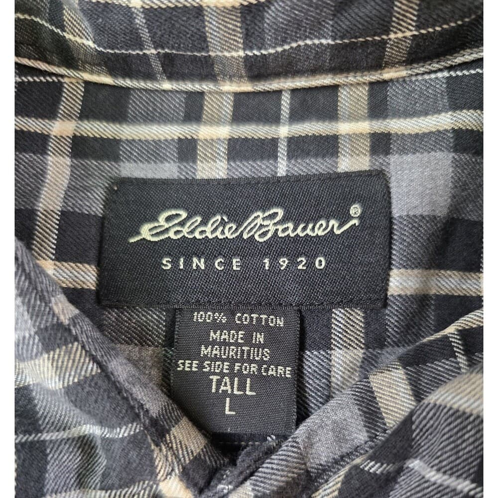 Eddie Bauer Button Up‎ Flannel Shirt Men's Large Long Sleeve Button Up Shirt