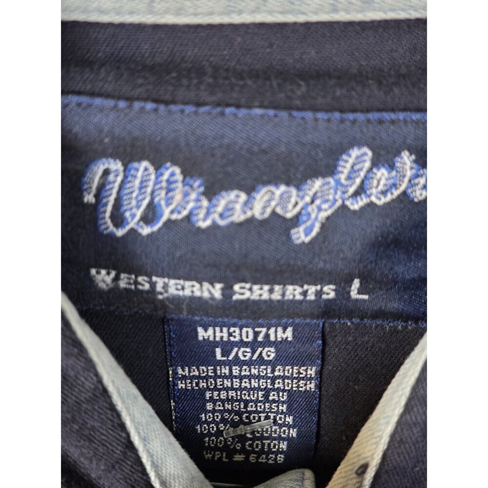 Vintage‎ Wrangler Men's Large Pearl Snap Long Sleeve Shirt - Thumbnail 3