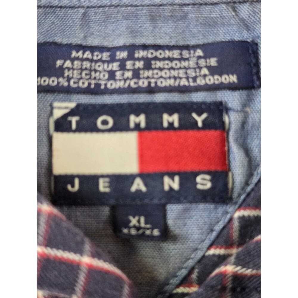 Vintage Tommy Hilfiger Men's XL Button Down Checkered‎ Shirt - Thumbnail 3
