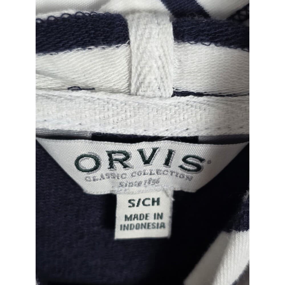 Orvis‎ Hoodie Women's Small Blue Striped Lightweight Pullover - Thumbnail 2