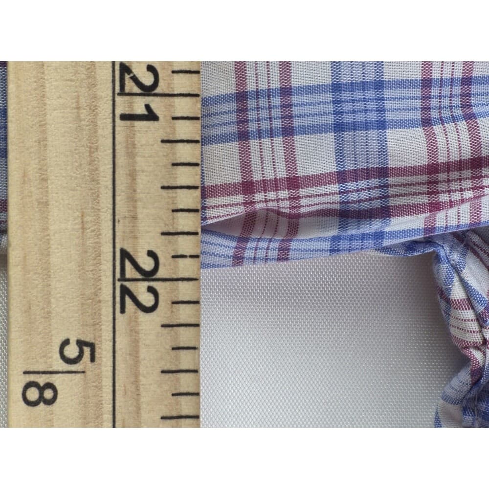 IZOD‎ All Over Stretch 16-16 1/2 Mens 34/35 Blue Check Shirt Button Down Shirt - Thumbnail 5