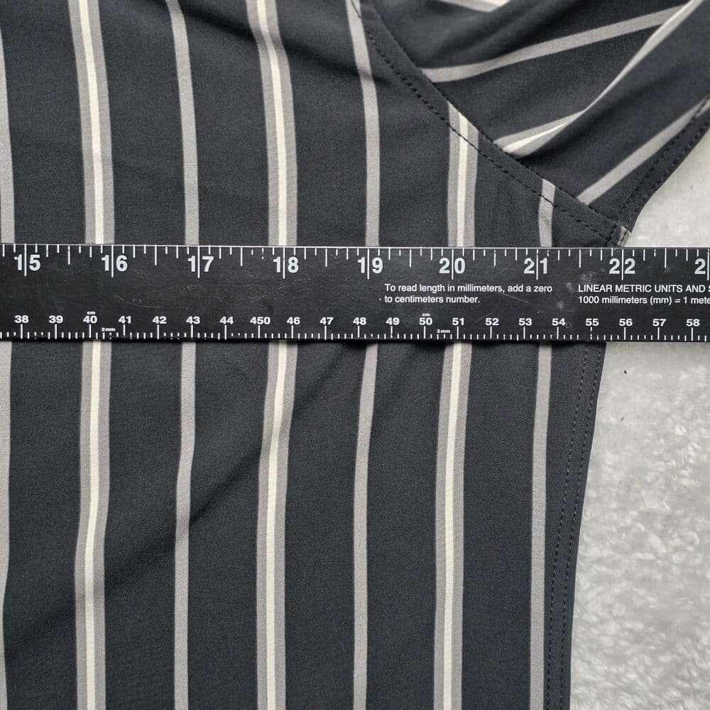 Denim and Flowers Ricky Singh Men's Large Black W/ White Stripes Button Down - Thumbnail 3