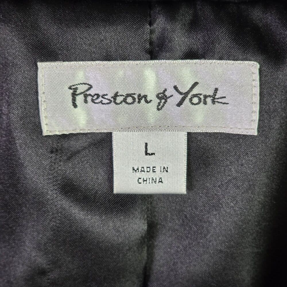 Preston & York Women's Large Black Leather‎ Blend Button Down Jacket - Thumbnail 2