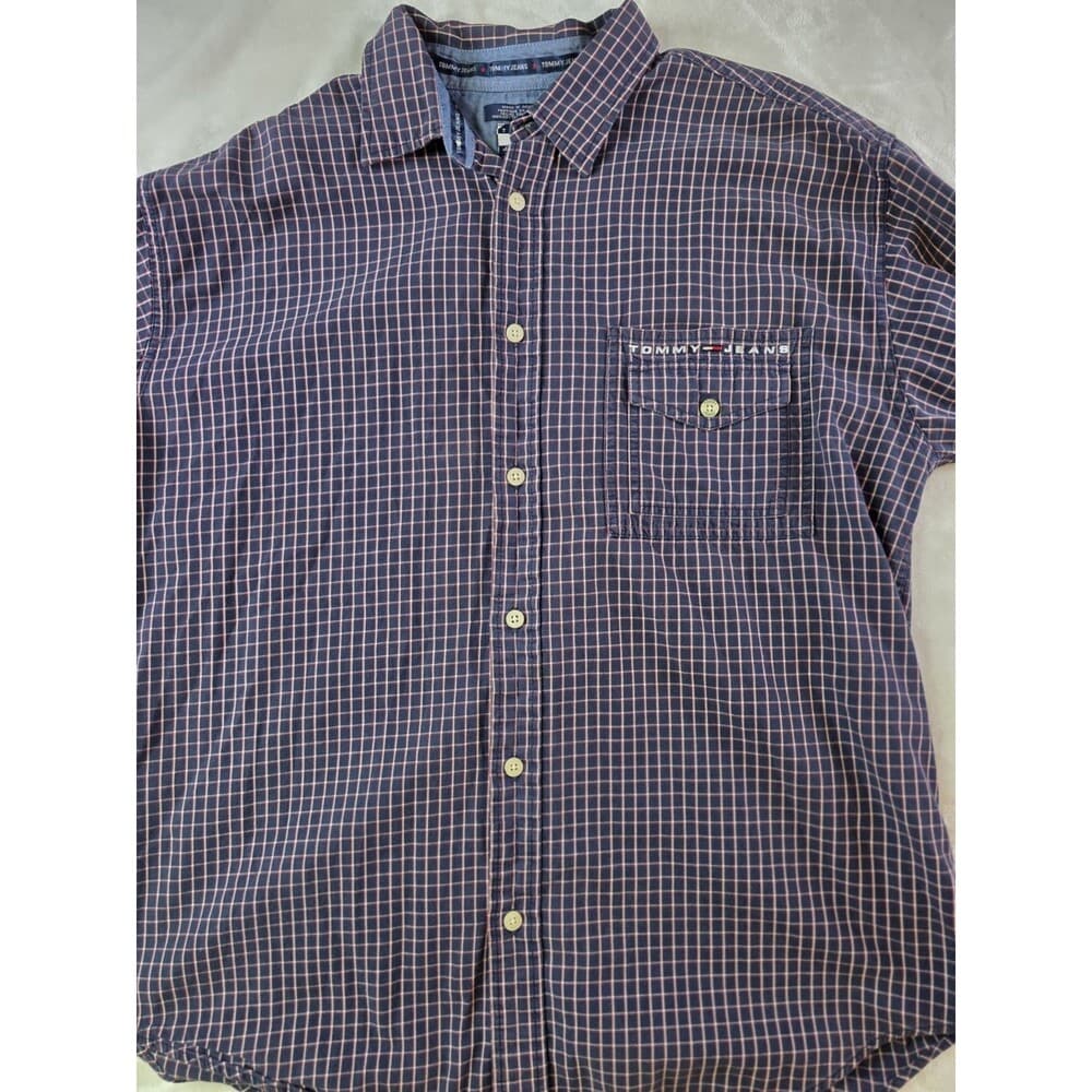 Vintage Tommy Hilfiger Men's XL Button Down Checkered‎ Shirt