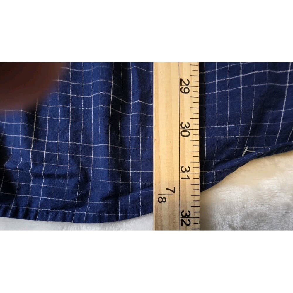 Claiborne Men’s 2XLT Blue Plaid Window‎ pain Long Sleeve Button Up Shirt - Thumbnail 6