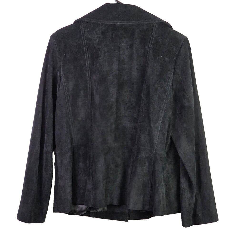 Preston & York Women's Large Black Leather‎ Blend Button Down Jacket - Thumbnail 6