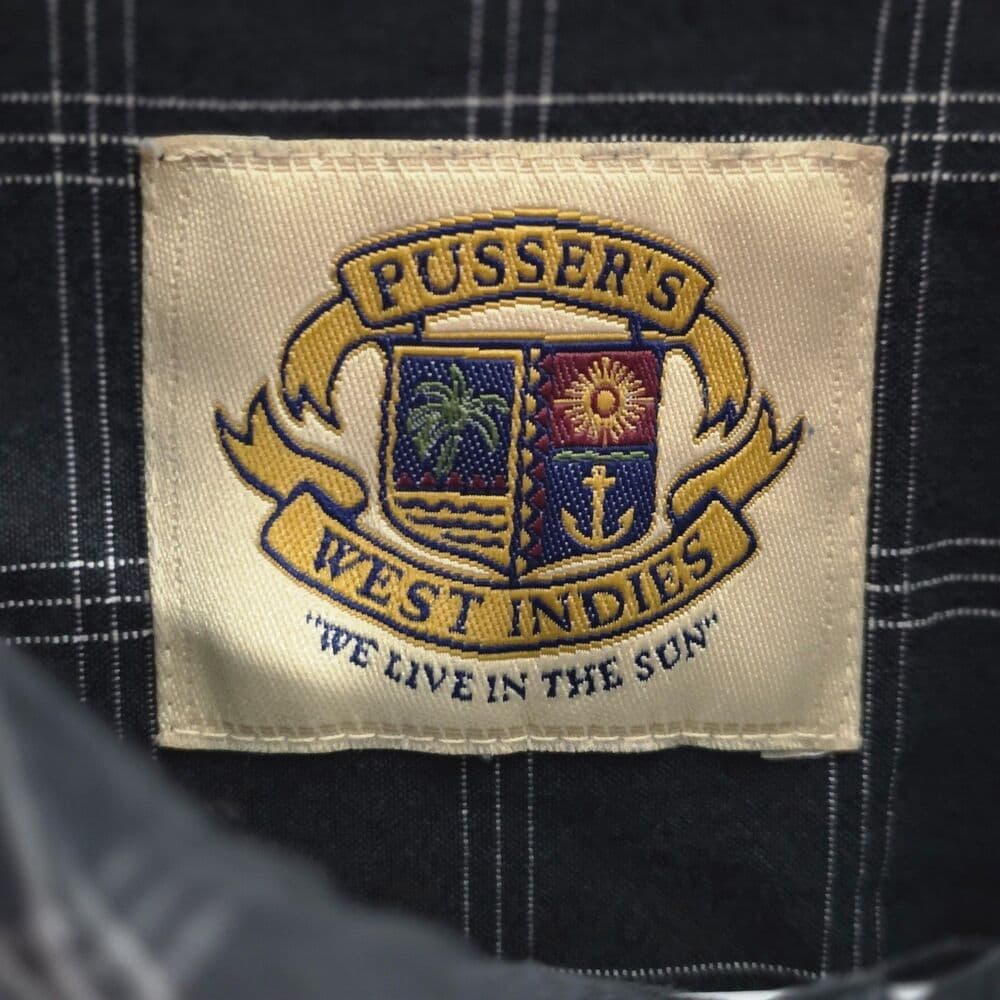 Pusser's West Indies Men's XL Windowpane Silk And Cotton Long‎ Sleeve Shirt - Thumbnail 2