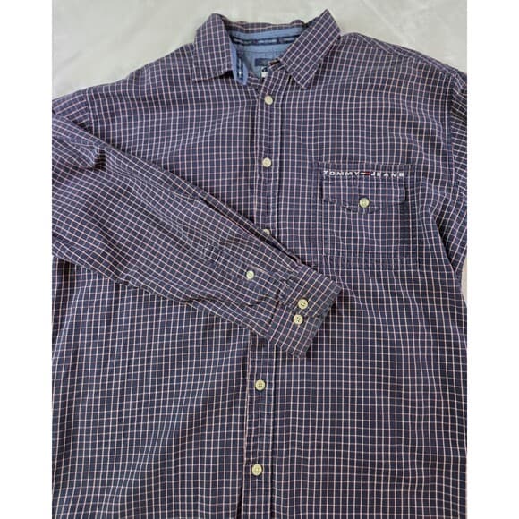 Vintage Tommy Hilfiger Men's XL Button Down Checkered‎ Shirt - Thumbnail 9