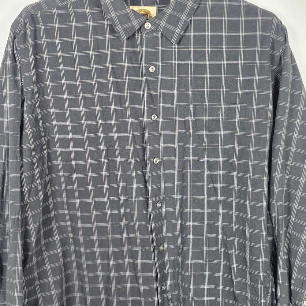 Pusser's West Indies Men's XL Windowpane Silk And Cotton Long‎ Sleeve Shirt