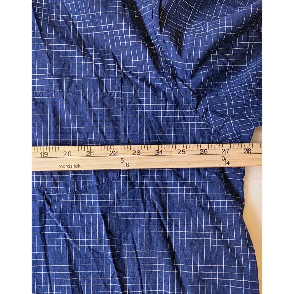 Claiborne Men’s 2XLT Blue Plaid Window‎ pain Long Sleeve Button Up Shirt - Thumbnail 3