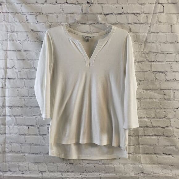 Orvis Women's Medium Classic Collection 3/4 Sleeve Split Neck Top - Thumbnail 10