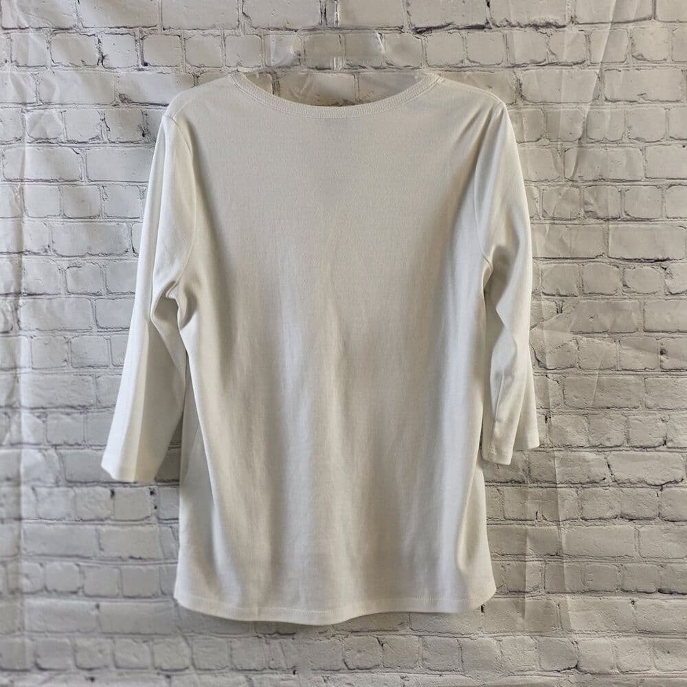 Orvis Women's Medium Classic Collection 3/4 Sleeve Split Neck Top - Thumbnail 6