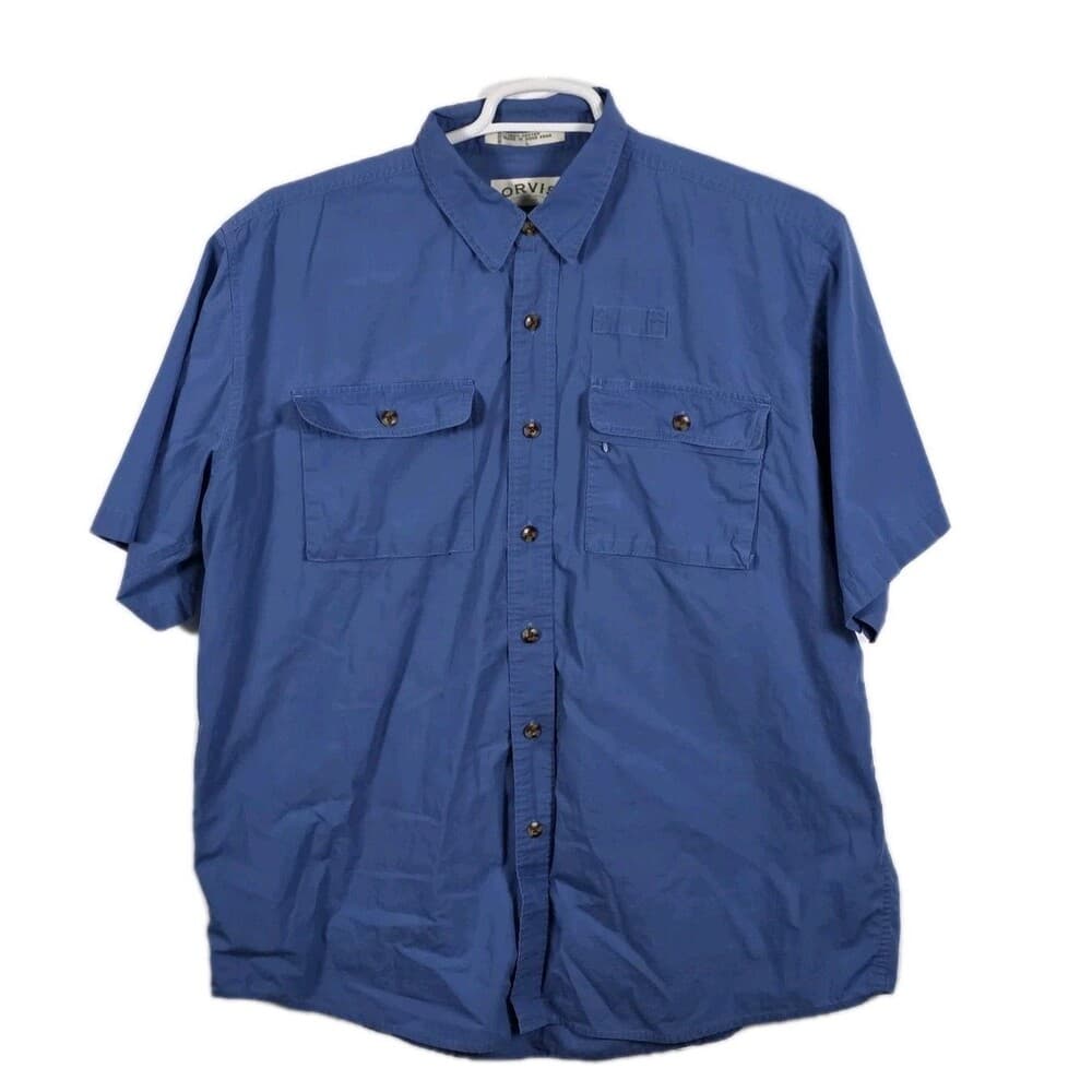 Orvis Men's Large Blue Vented Long Sleeve Button Up‎ Fishing Shirt - Thumbnail 8