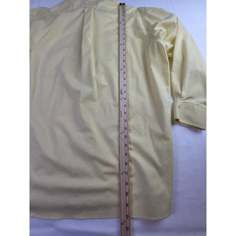 IZOD Oxford Men's‎ Size 16-16.1/2 - 32/33 Large Yellow Long Sleeve Shirt - Thumbnail 5