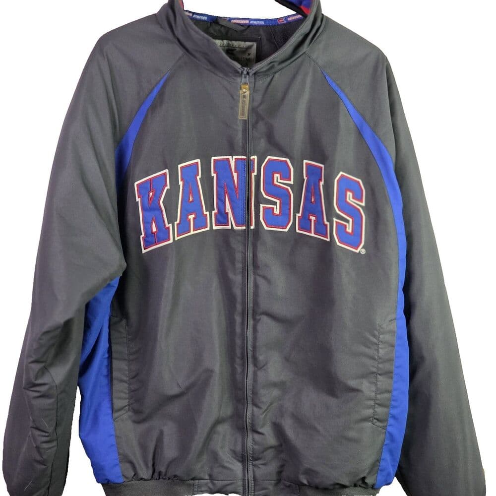 Kansas‎ Jayhawks Men's Large Gray Full Zip Jacket