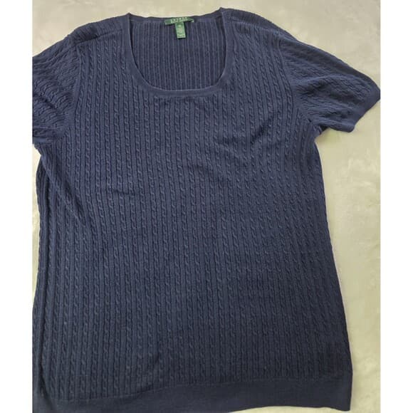 Lauren Ralph Lauren Womens 3XL Blue Ribbed Sweater‎ - Thumbnail 6