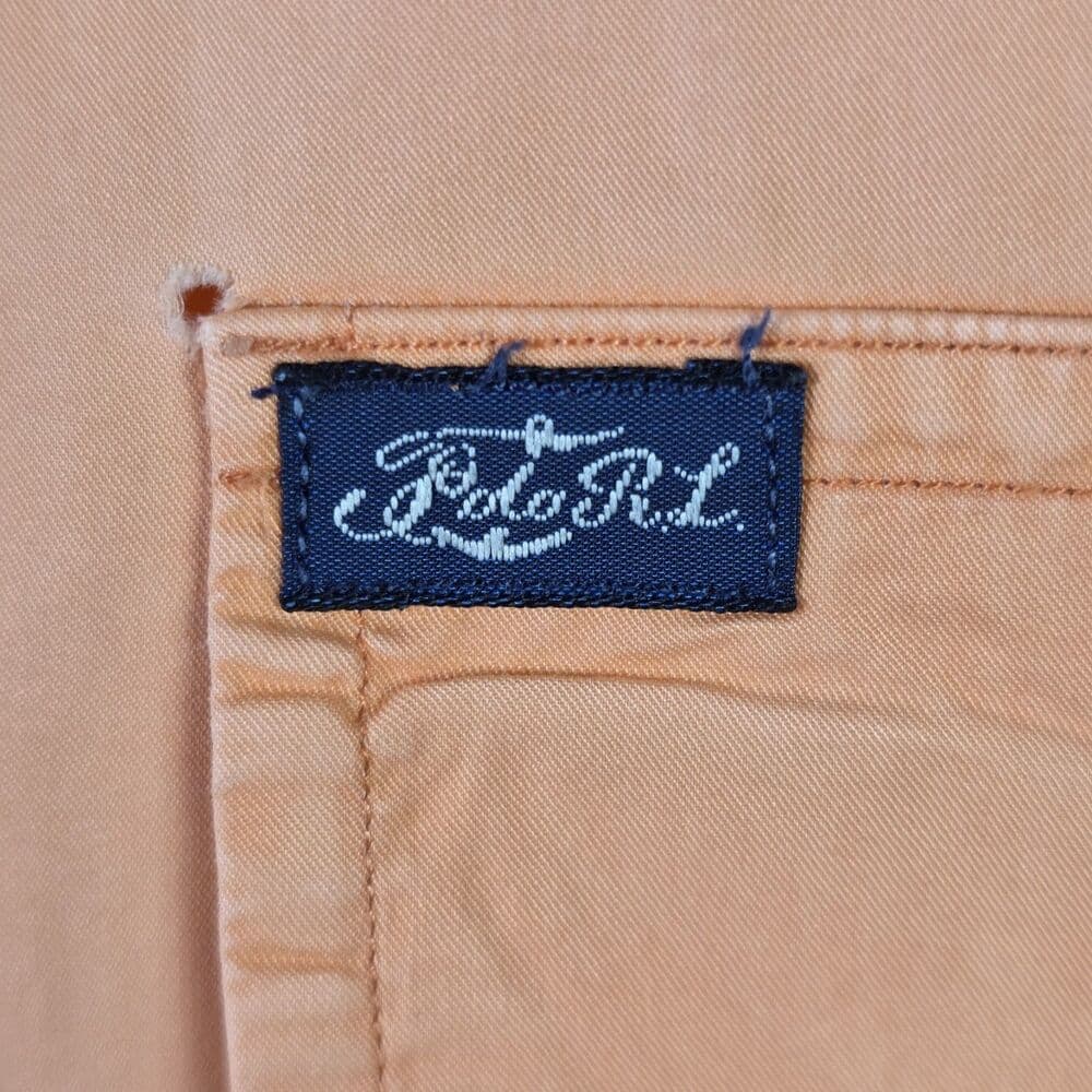 Vtg Polo Ralph Lauren Men's Large Orange Chamois Outdoor Button Down Shirt - Thumbnail 2