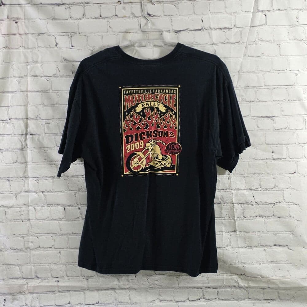 2009 Fayetteville AR Men's XL Black Motorcycle Rally Short Sleeve T-Shirt - Thumbnail 3