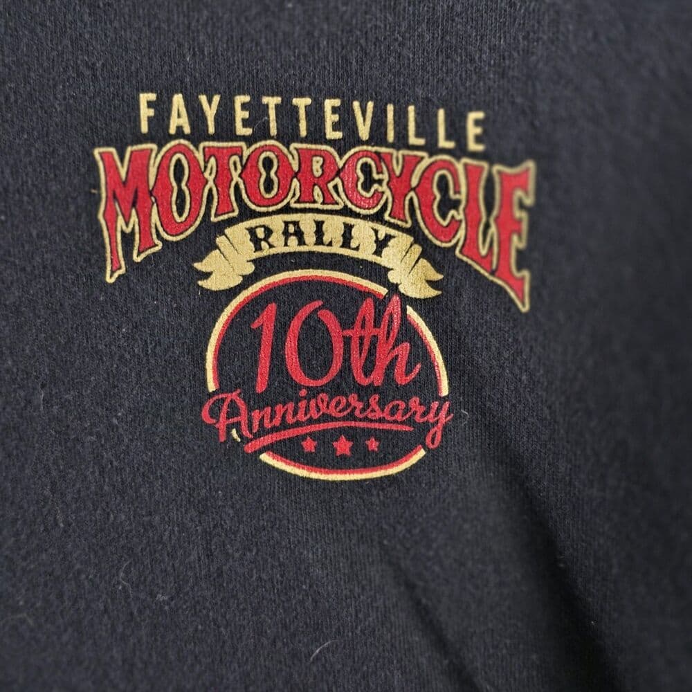 2009 Fayetteville AR Men's XL Black Motorcycle Rally Short Sleeve T-Shirt