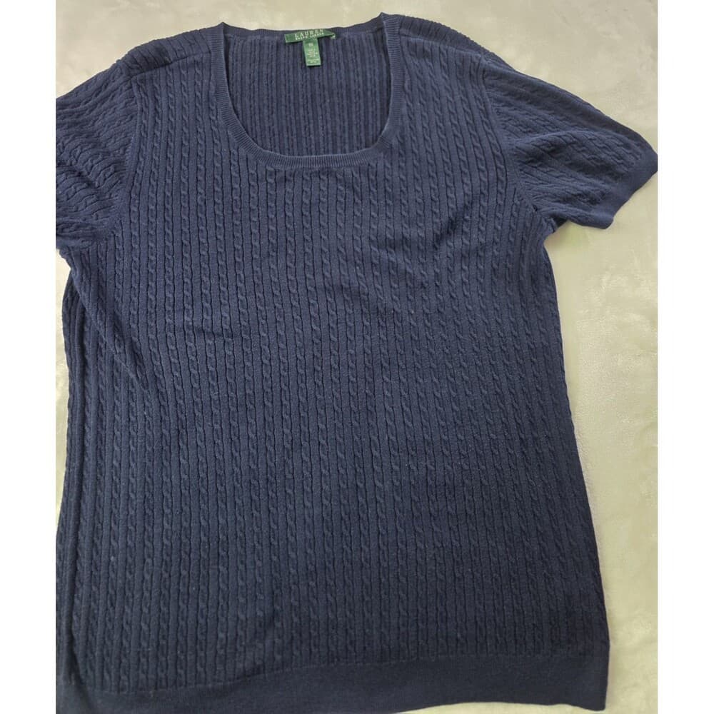 Lauren Ralph Lauren Womens 3XL Blue Ribbed Sweater‎ - Thumbnail 5