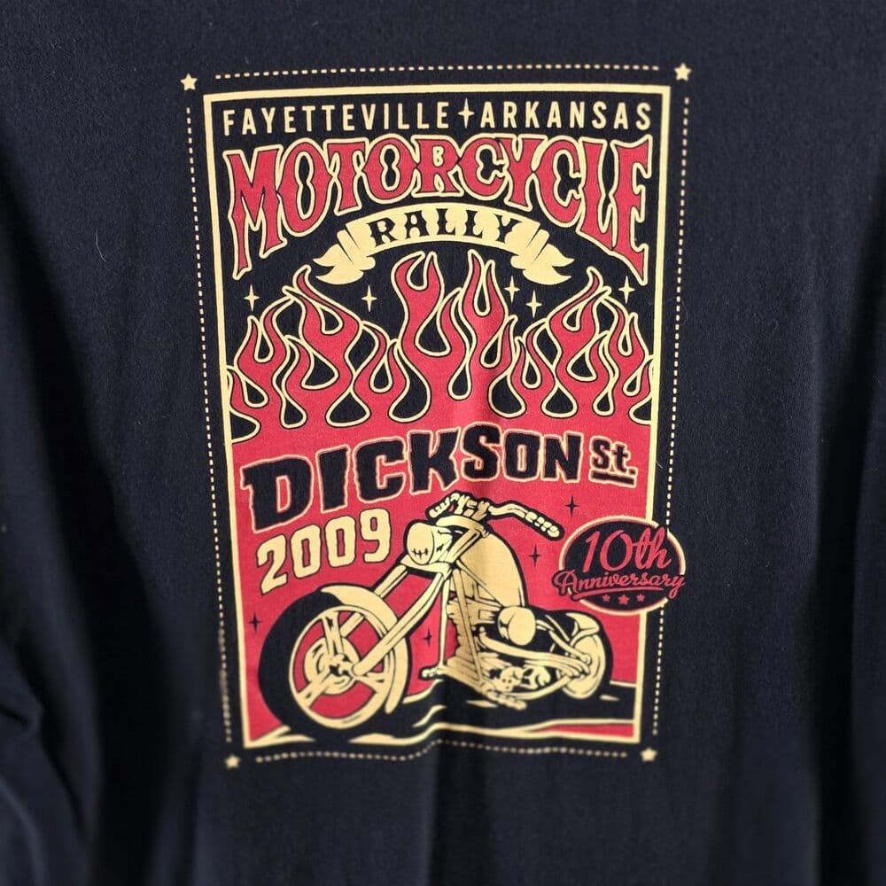 2009 Fayetteville AR Men's XL Black Motorcycle Rally Short Sleeve T-Shirt - Thumbnail 6